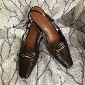 Life Stride Brown Sling Back Gold Chain Size 8M